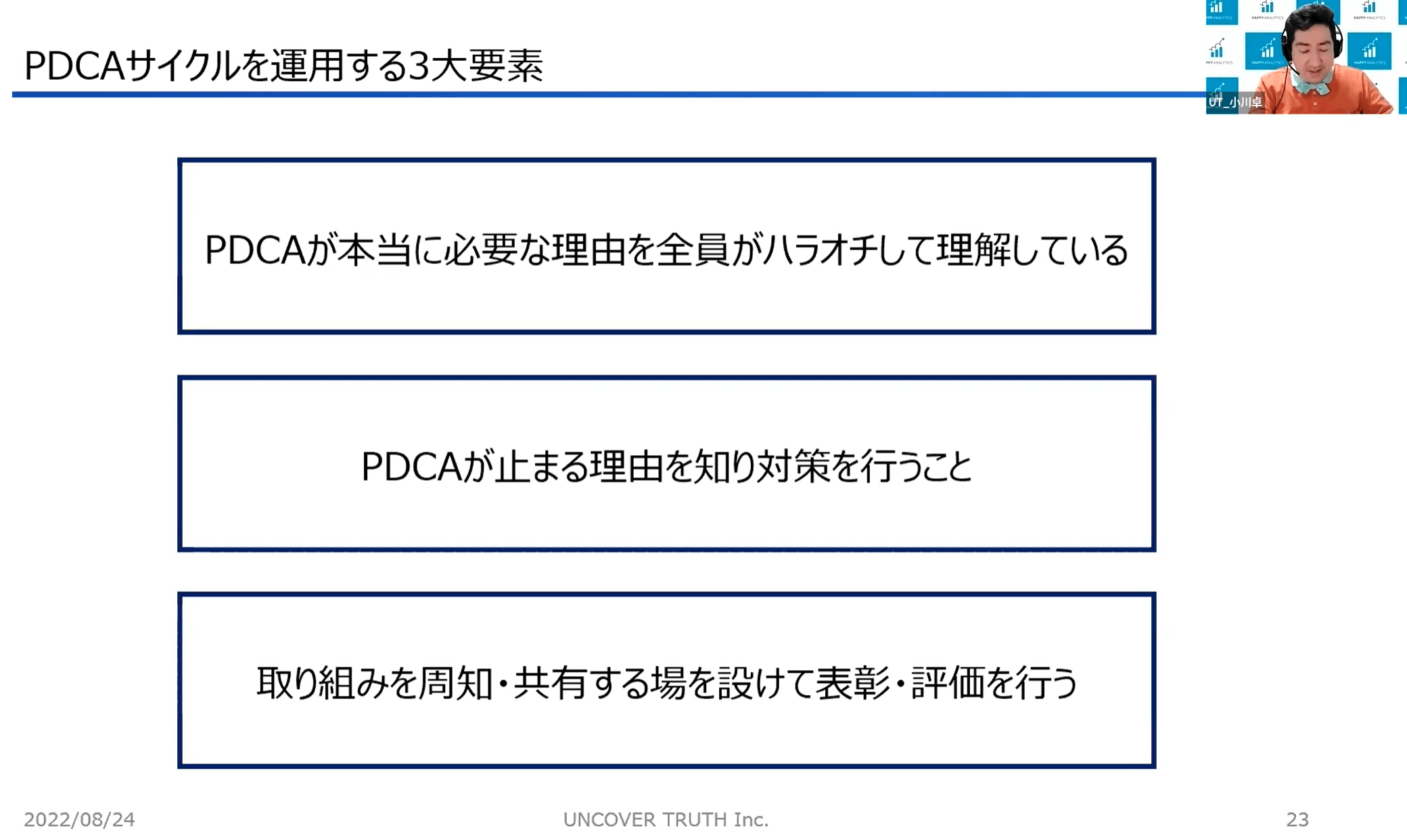 PDCAサイクルを運用する3大要素